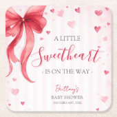 Little Sweetheart Valentines Baby Shower  Kartonnen Onderzetters (Voorkant)