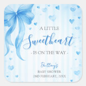 Little Sweetheart Valentines Baby Shower  Vierkante Sticker (Voorkant)