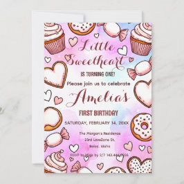 Little Sweetheart Valentines Birthday Invitation Feestdagenkaart