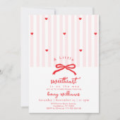Little Sweetheart Valentines Bow Baby Shower Kaart (Voorkant)