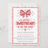 Little Sweetheart Valentines Bow Baby Shower Kaart (Voorkant)