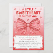 Little Sweetheart Valentines Bow Baby Shower Kaart (Voorkant)
