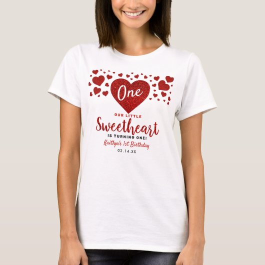Little Sweetheart Valentine's Day Any Age Birthday T-shirt (Voorkant)
