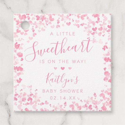 Little Sweetheart Valentine's Day Baby Shower Bedankjes Labels (Voorkant)