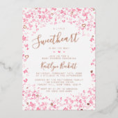 Little Sweetheart Valentine's Day Baby Shower Folie Uitnodiging (Voorkant)