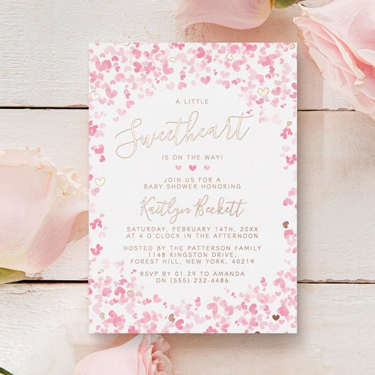 Little Sweetheart Valentine's Day Baby Shower Folie Uitnodiging