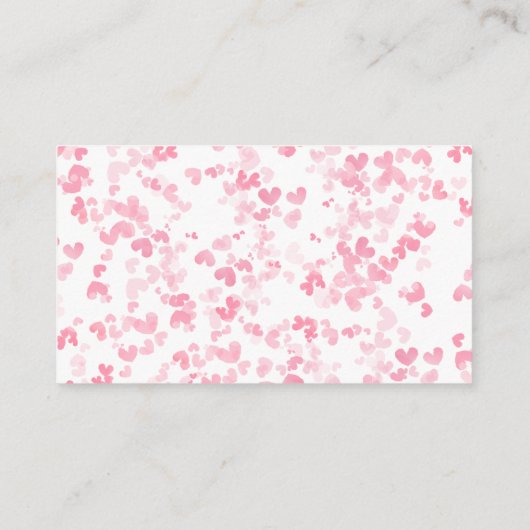 Little Sweetheart Valentine's Day Baby Shower Game Informatiekaartje (Achterkant)