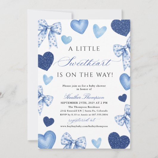 Little Sweetheart Valentines Day Baby Shower Kaart (Voorkant)