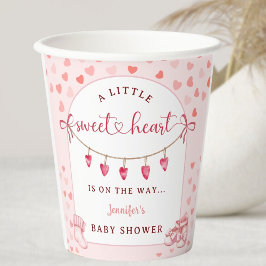 Little Sweetheart Valentine's Day Baby Shower  Papieren Bekers