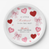 Little Sweetheart Valentines Day Baby Shower Papieren Bordje (Voorkant)