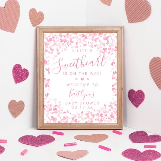 Little Sweetheart Valentine's Day Baby Shower Poster