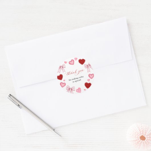Little Sweetheart Valentines Day Baby Shower Ronde Sticker (Envelop)