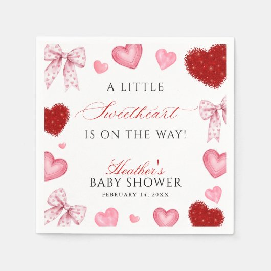 Little Sweetheart Valentines Day Baby Shower Servet (Voorkant)