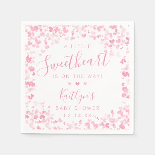 Little Sweetheart Valentine's Day Baby Shower Servet (Voorkant)