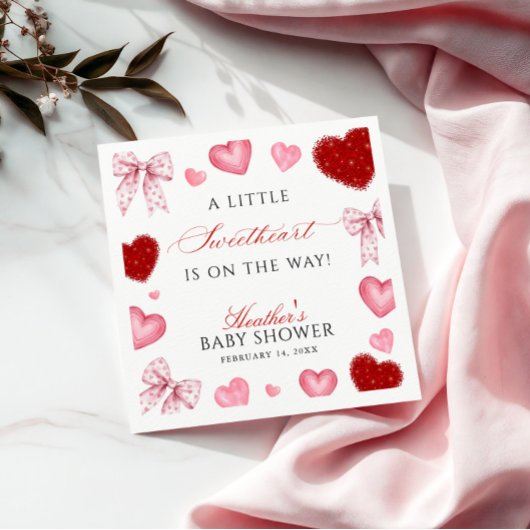 Little Sweetheart Valentines Day Baby Shower Servet