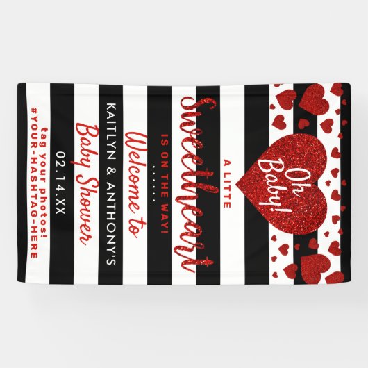 Little Sweetheart Valentine's Day Baby Shower Spandoek (Horizontaal)