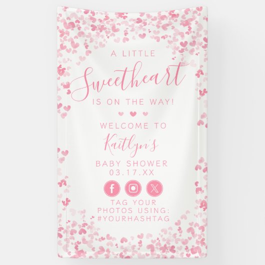 Little Sweetheart Valentine's Day Baby Shower Spandoek (Verticaal)