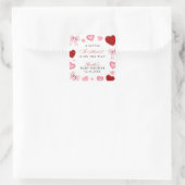 Little Sweetheart Valentines Day Baby Shower Vierkante Sticker (Tas)