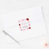 Little Sweetheart Valentines Day Baby Shower Vierkante Sticker (Envelop)