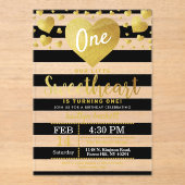 Little Sweetheart Valentine's Day Birthday Acryl Uitnodigingen (Voorkant)