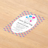 Little Sweetheart Valentine's Day Gender Reveal Acryl Uitnodigingen (Laagn)