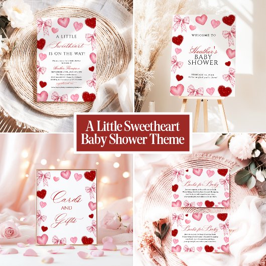 Little Sweetheart Valentines Diaper Raffle Sign Poster