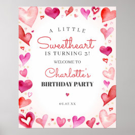 Little Sweetheart Verjaardag Welkomstbord Poster