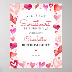 Little Sweetheart Verjaardag Welkomstbord Poster