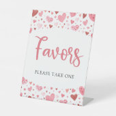 Little Sweethearts Valentijn Baby shower Favors Reclamebord Met Voetstuk (Voorkant)