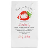 Little Sweetie Aardbei 1e Verjaardag Dank u Klein Cadeauzakje (Voorkant)