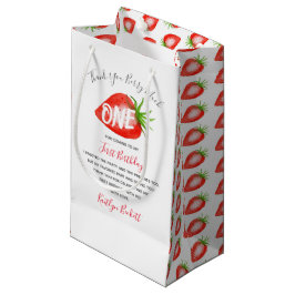 Little Sweetie Aardbei 1e Verjaardag Dank u Klein Cadeauzakje