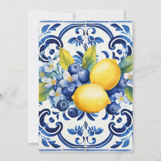 Little Sweetie Blue Bow Tegel Citroen Baby shower Kaart (Achterkant)