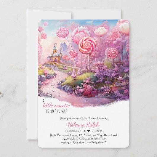 Little Sweetie Candyland Sprookje Baby shower Kaart (Voorkant)