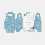 Little Sweetie Elegant Blue Botanical Baby shower Bedankdoosjes (Uitgevouwen)