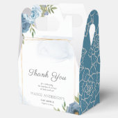 Little Sweetie Elegant Blue Botanical Baby shower Bedankdoosjes (Geopend)