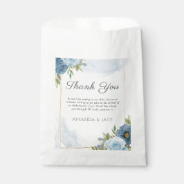 Little Sweetie Elegant Blue Botanical Baby shower Bedankzakje