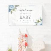 Little Sweetie Elegant Blue Botanical Baby shower Spandoek (Insitu)
