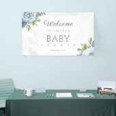 Little Sweetie Elegant Blue Botanical Baby shower Spandoek (Beurs)