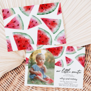 Little Sweetie Foto Verjaardag Uitnodiging