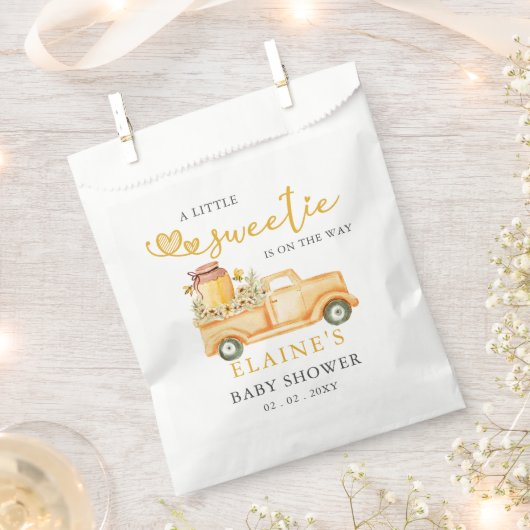 Little Sweetie is op weg naar Honey Bee Baby showe Bedankzakje (Geknipt)