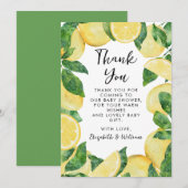 Little Sweetie Lemon Baby shower Bedankkaart (Voorkant / Achterkant)