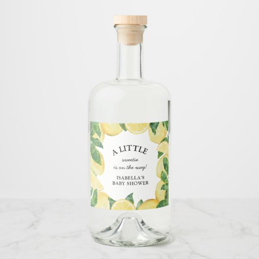 Little Sweetie Lemon Baby shower Likeurfles Etiket (Voorkant)