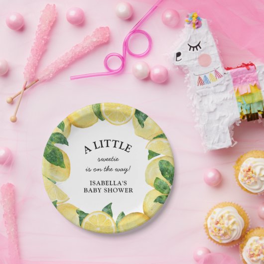 Little Sweetie Lemon Baby shower Papieren Bordje (Feest)