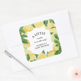 Little Sweetie Lemon Baby shower Vierkante Sticker