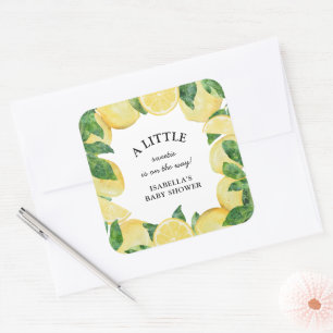 Little Sweetie Lemon Baby shower Vierkante Sticker