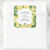 Little Sweetie Lemon Baby shower Vierkante Sticker (Tas)