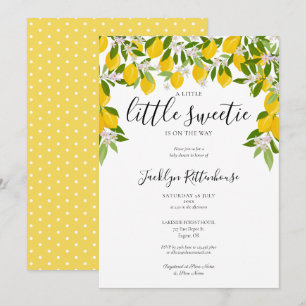 Little Sweetie Lemon Blossom Greenery Baby shower Kaart