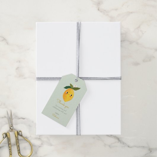 Little Sweetie Lemon Dank u Cadeau Labels Cadeaulabel (Met Touw)