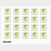 Little Sweetie Lemon eerste verjaardag Vierkante Sticker (Vel)
