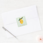 Little Sweetie Lemon eerste verjaardag Vierkante Sticker (Envelop)